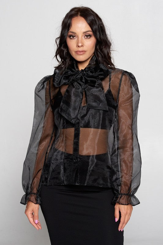 organza bow top